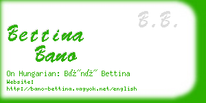 bettina bano business card